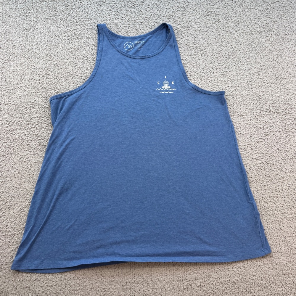 Burton Carta Tank Mens XL Blue Organic Cotton Blend Graphic Sleeveless 6272